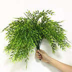 CATTREE Artificial Weeping Willow, Plastic Plants Greenery Leaves Fake Hanging Vine Faux Ivy Garland UV Resistant for Indoor Outdoor Garden Baskets Wedding Party Table Decor Decoration 4 Pack - Image 4