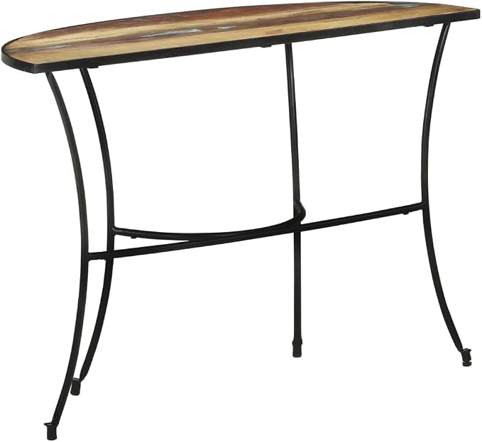 Solid Reclaimed Wood Side Table, Mixed Color Finish, 15.7x43.3x30.3 inch - Image 5