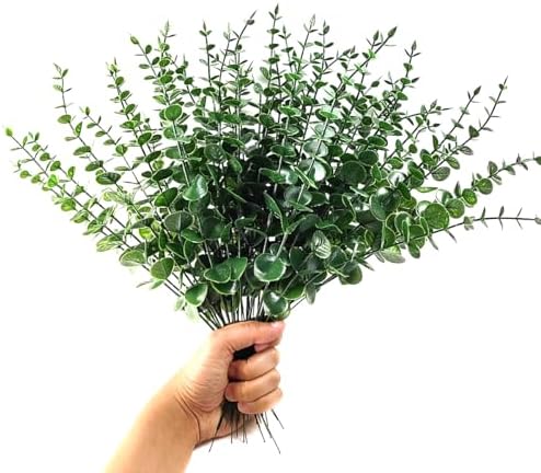 TIHOOD 15PCS Artificial Eucalyptus Stem Faux Eucalyptus Decor Artificial Green Branches Leaves - for Wedding Floral Arrangements Home Decor - Image 3
