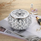 Hipiwe Crystal Jewelry Trinket Box with Glass Lid Silver Mirrored Treasure Box Decorative Jewelry Box Ring Earrings Necklace Storage Keepsake Box Gift for Women - Image 2