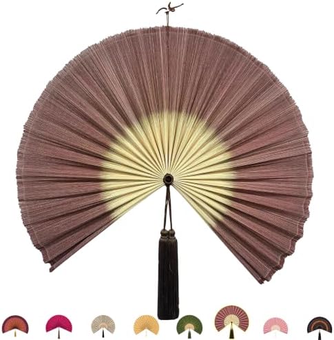 ChumDecor Bamboo Fan Wall Decor, Japanese Wall Fan, Red Brown 60 in by ChumDecor