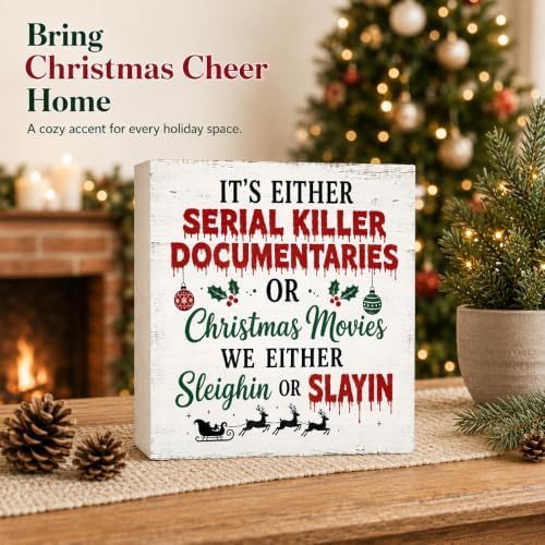 Christmas Decorations Funny Humor Quote Wood Box Sign - Image 2