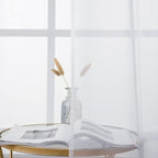 MIULEE 2 Panels Kitchen Tiers Half Window Sheer Curtains 29 X 40 Inch White | - Image 6
