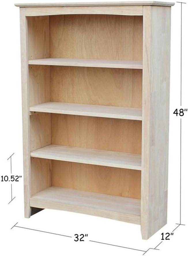 International Concepts Shaker Bookshelf, 48-Inch High, Adjustable Shelves - Image 3