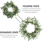 Pinkpum 2 Pack Wreaths for Front Door 20'' Christmas Eucalyptus Wreath, Spring Summer Door Green Wreath for Home Porch Window Wall Farmhouse Home Decor Indoor Outdoor Summer All Seasons - Image 5