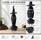 Witch Figurines and Statues, Resin Gothic Collectible Figurines, 11.8 Inch Mystic Witch Statue, Retro Modern Home Décor Accents for Desktop Tabletop Bookshelf Decor - Image 6