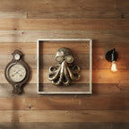 JJALIGHTS Exquisite Resin Animal Head Wall Sculpture (Gift Metal Frame) - octo Imitation Copper Vintage Decor for Living Room, Bedroom & Office | Decorative Wall Hanging Art (Octopus) - Image 6