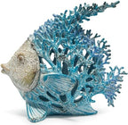 Hodao Sea Coral Fish Figurines Decoration Summer Beach Coastal Decor Coral Reef Angelfish Home Office Desk Decor Statues for Tabletop Shelf Bathroom Decoration Ornament Gifts for Mom (Blue) by Hodao