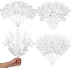 Giegxin 90 Pcs Mixed Artificial Eucalyptus Leaves Stems Bulk White by Giegxin