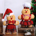 BWFY Set of 2 Christmas Decorations Indoor Gingerbread Man with Chef Hat Bowknot for Christmas Ornament Home Decor Gingerbread Doll for Gift Door Window Table Tree Holiday Xmas Season Decor by BWFY