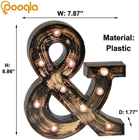 Pooqla Vintage Light Up Marquee Letters with Lights – Illuminated Industrial Style Lighted Alphabet Letter Signs - Coffee Bar Apartment Bedroom Wall Home Initials Decor A-Z - Image 4