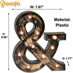 Pooqla Vintage Light Up Marquee Letters with Lights – Illuminated Industrial Style Lighted Alphabet Letter Signs - Coffee Bar Apartment Bedroom Wall Home Initials Decor A-Z - Image 4