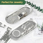 2PACK Silver Decorative Tray, Bathroom Vanity Tray for Dresser Counter, Stainless Steel Jewelry Dish Tray for Decor, Perfume Ring Key Candle Organizer Tray, Oval - Image 5