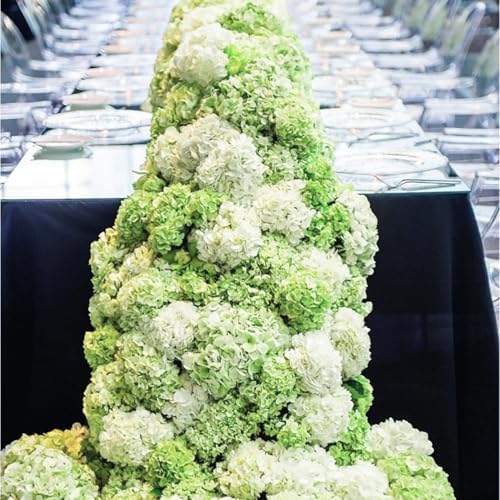 Coferset 3pcs Lifelike Real Touch Hydrangea Artificial Flowers,Light Green - Image 4