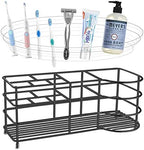 HBlife 7 Slots Toothbrush Holder, X-Large Stainless Steel Bathroom Decor, Black Electric Toothbrush Holder for Bathroom, Bathroom Counter Organizer for Small Spaces - Image 5
