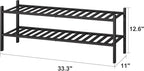 viewcare Black Shoe Rack, 2-Tier Long Shoe Rack - Image 3