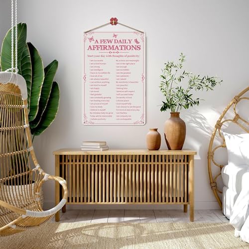Room Decor Aesthetic A Few Daily Affirmations Motivational Wall Art Tin Metal Sign Pink Butterfly Wall Home Coffee Room Office Decor Gifts 8X12 Inches - Image 5