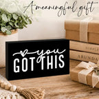 3x5 Encouragement Wooden Block Sign, You Got This, Black Background - Image 5