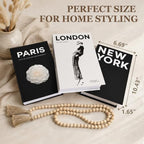 Faux Decorative Books Set of 3 with Wood Bead Tassel - Image 4