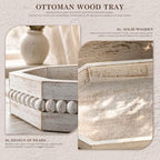 EOSAHR Pine Wood Decorative Tray: Serving Tray for Home Decor, Whitewash - Image 6
