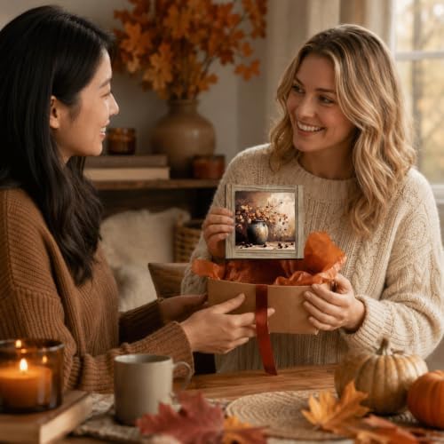Fall Home Decor Wood Plaque Sign, Autumn Leaves Vase Art for Desk Shelf 01 - Image 6