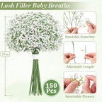 150 Baby Breath Flowers Artificial Bulk, 21" Babys Breath Artificial Flower - Image 3