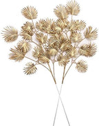 Artificial Golden Plants for Christmas Decor, Tall 30 Inch Faux Palm Leaves Plastic Fan Leaf Fake Tropical Monstera Tree for Indoor Outdoor Wedding Party Big Vase Filler DIY Decoration - Gold 2 Pack by CATTREE