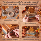 4 Pcs Fall Decorations for Home, Maple Leaf Book Stack Block Sign - Image 5