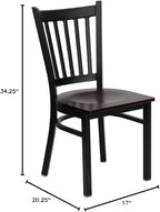 Flash Furniture HERCULES Series Black Vertical Back Metal Restaurant Chair - Image 3