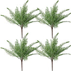 CATTREE Artificial Boston Fern Plants, Fake Ferns Shrubs Plastic Faux Greenery Bushes for Indoor Outdoor Decor Home Kitchen Table Vase Garden Verandah Porch Planter Filler Plant DIY Decorations 4 Pack by CATTREE