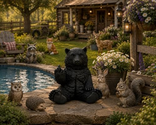 12" Hilarious Papa Bear Middle Finger Statue – Outdoor Decor - Image 4