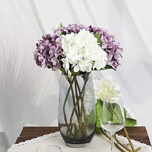 6Pcs 18" Light Purple Silk Hydrangea Artificial Flowers - Image 5