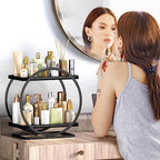 Bathroom Counter Organizer, 2-Tier Black Perfume Organizer Dresser - Image 2