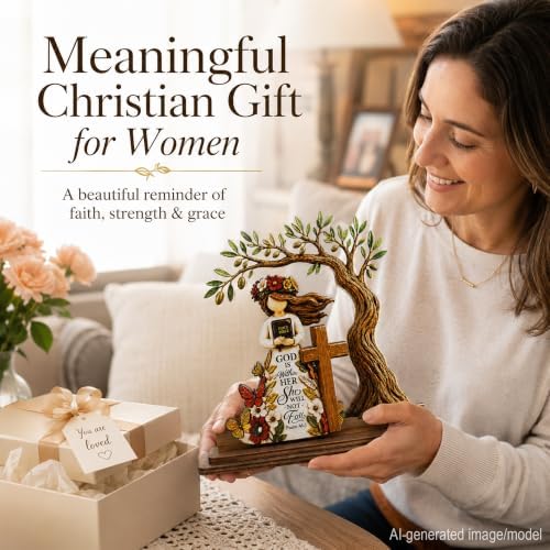 Religious Gifts for Women, God Is Within Her She Will Not Fall Decor Plaque - Image 6