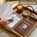 JARLINK Aesthetic Decorative Books, Set of 2 Linen Faux Book Boxes, Grey - Image 4