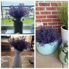 CATTREE Artificial Plants Shrubs Bushes, Plastic Fake Flowers Wedding Indoor Outdoor Home Garden Verandah Kitchen Office Table Centerpieces Arrangements Christmas Decoration - Deep Purple 4 pcs - Image 3
