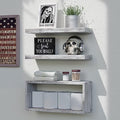 RICHER HOUSE 3-Set Rustic White Floating Shelf, Bathroom Shelf Over Toilet by RicherHouse