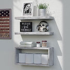 RICHER HOUSE 3-Set Rustic White Floating Shelf, Bathroom Shelf Over Toilet by RicherHouse