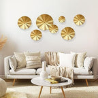 Gold Wall Decor for Living Room, 7PCS Metal Wall Art Plate Statement - Image 6