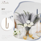 Serwalin 60PCS 17.7" Black White Gray Pampas Grass Decor for Vase Filler - Image 5