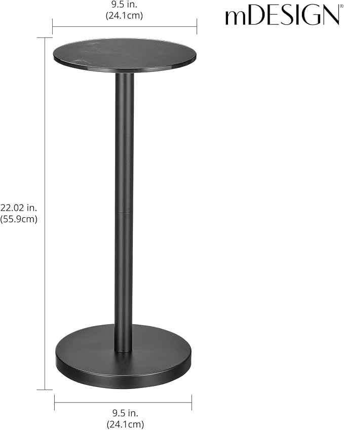 mDesign Glass Top Side/End Drink Table - Image 3