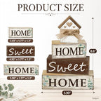 Farmhouse Tiered Tray Decor, 4pcs Home Sweet Home Table Decor - Image 3
