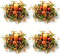 4 PCS Mini Fall Wreaths for Kitchen Cabinets Small Fall Hanging Wreath with Pumpkins Pinecones Berries Eucalyptus Thanksgiving Wreath for Front Door Window Cabinet Farmhouse Decor by Unknown