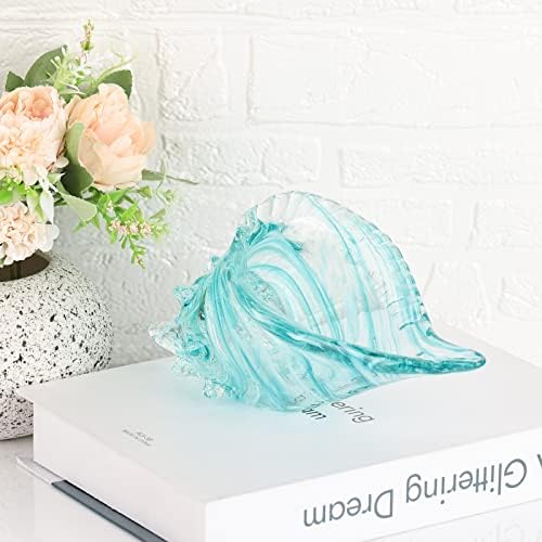Blown Glass Conch Statues - Modern Glass Art, Conch Decorative Statues for Dining Tables, Entryways, Coffee Tables, Living Rooms, Kitchens, Shelf Fillers - Image 3