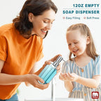 GMISUN Glass Soap Dispenser with Stainless Steel Pump, Clear Hand Soap Dispenser for Bathroom, 12 fl oz/350ml Dish Dispensers for Kitchen, Modern Refillable Liquid Soap Lotion Bottle for Countertop - Image 7