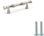 2PCS Bamboo Cabinet Handles, Zinc Alloy Silver Drawer Pull, 2.5 Inch Hole - Image 2