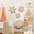 Maitys 3 Pcs Boho Daisy Flower Wall Decor Nursery Art, Wooden Color - Image 3