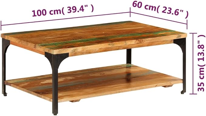 Solid Reclaimed Wood Coffee Table - Image 8