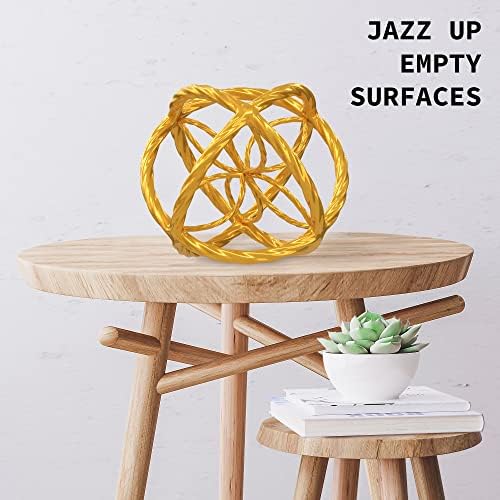 Decorative Sphere for Home Decor - Trendy Gold, Hand Painted - Image 5