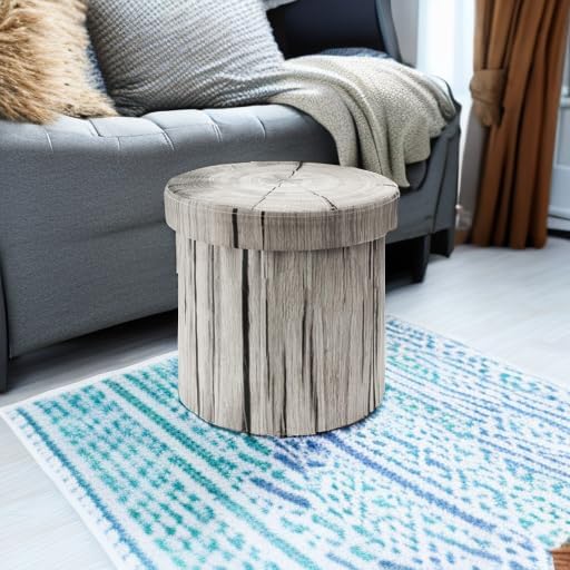 Sorbus Tree Stump Stool, Storage Ottoman 15 Inch Fake Tree Stumps Log Stool - Image 5